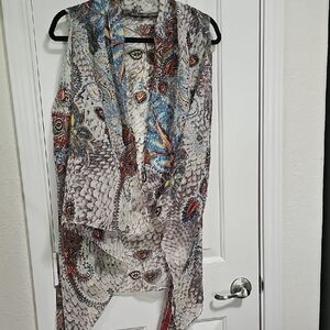 Accents By Lavello NWT Colorful Patterned Sleeveless Vest One Size